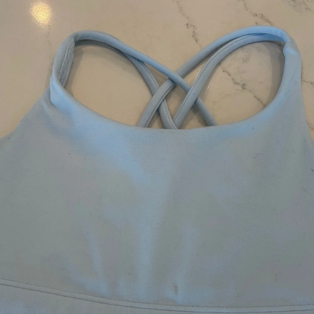 Athleta Kids Black & Light Blue Sports Bra